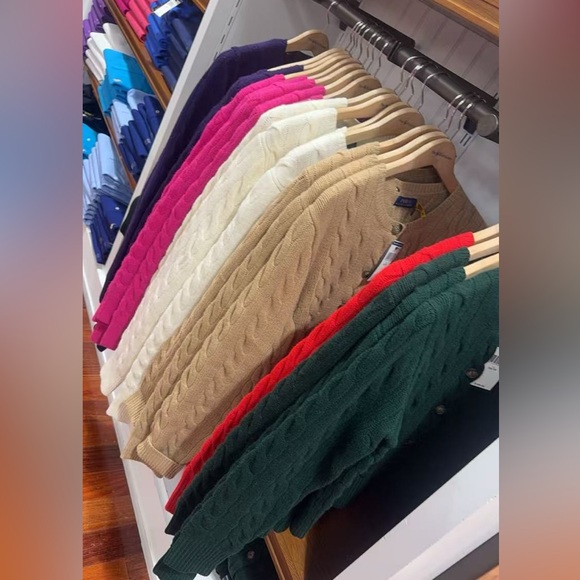 Polo Ralph Lauren Cable-Knit Wool-Cashmere Cardigan in green - Picture 6 of 8